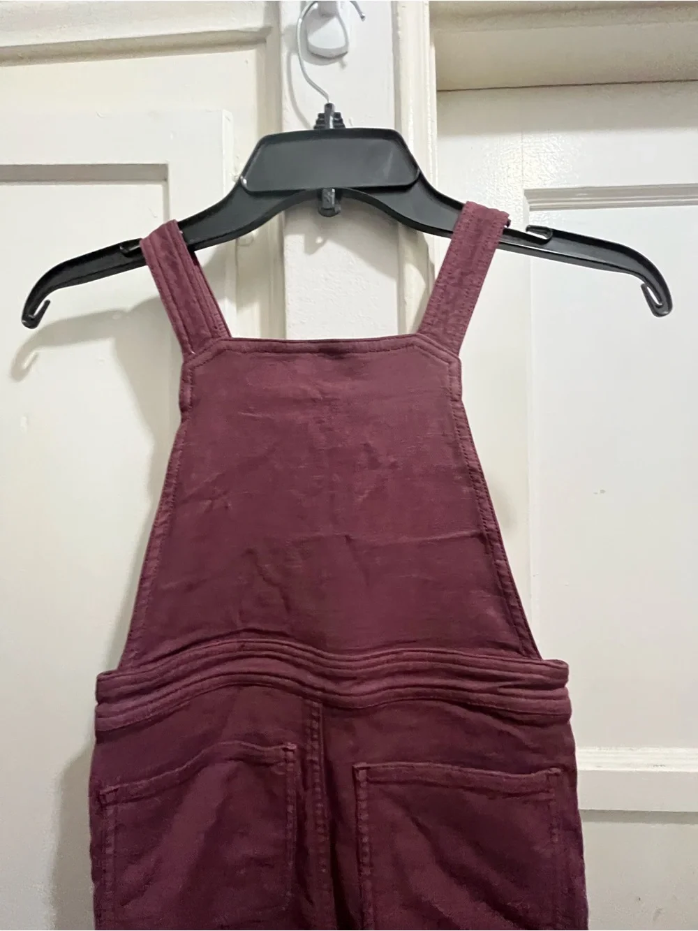 Faherty kids stretch terry overalls in grape size 5